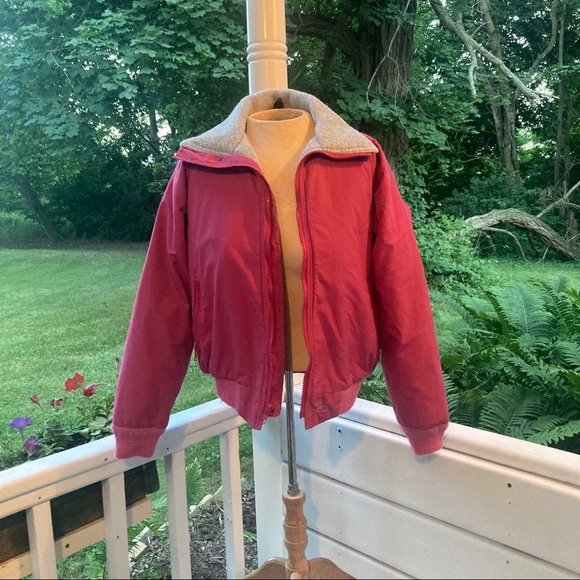 Vintage Woolrich Pink Fleece Bomber Jacker Coat S - Picture 5 of 12